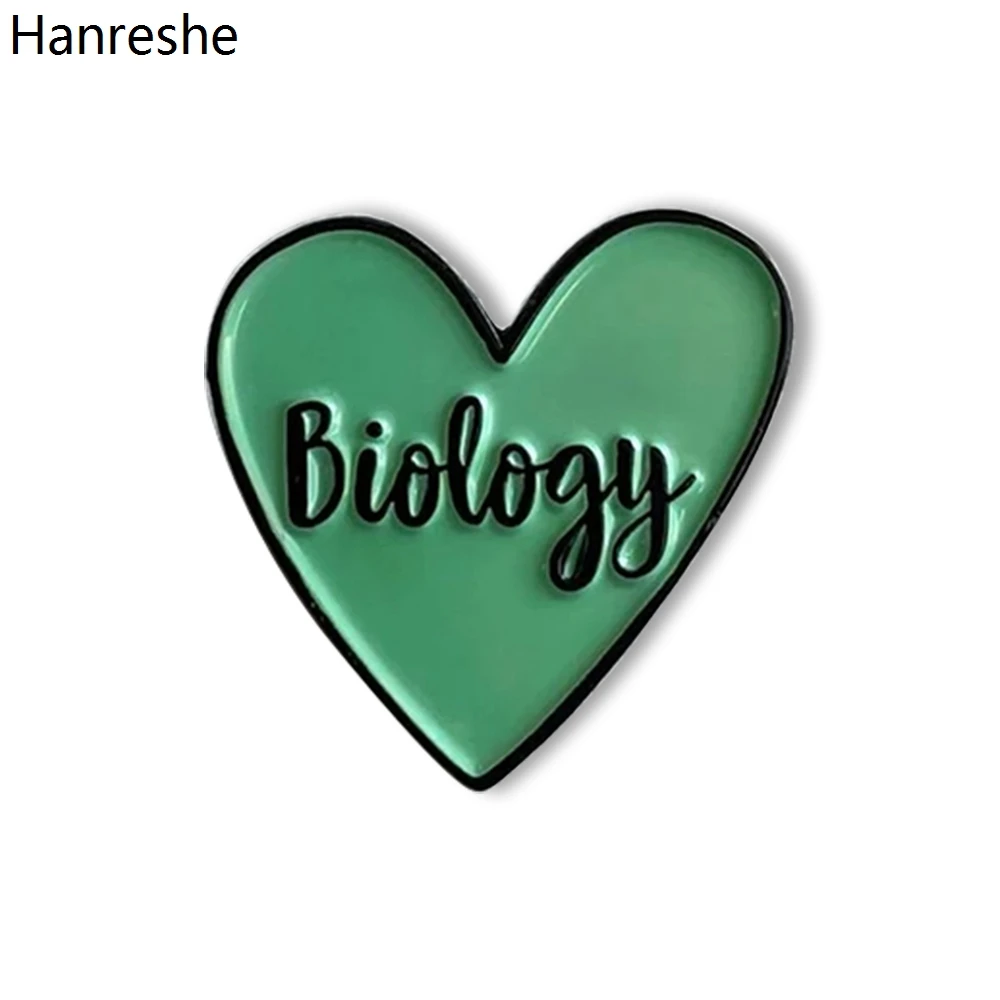 Hanreshe Biology Chemistry Enamel Heart Shape Pins Brooch Cute Medical Lapel Backpack Badge Jewelry for Biochemistry Students