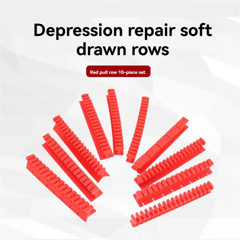 JHD 10-teiliges Auto-Dellenzieh-Klebelaschen, Dellenreparaturwerkzeuge für Automobile, Metallplatte, professionelles Mehrzweckzubehör