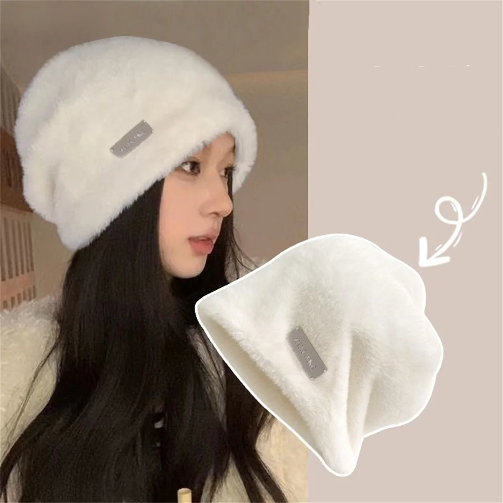 Women Winter Hat Real Rabbit Fur Winter Hats For Women Fashion Warm Beanie Hats Women Solid Adult Cover Head Cap