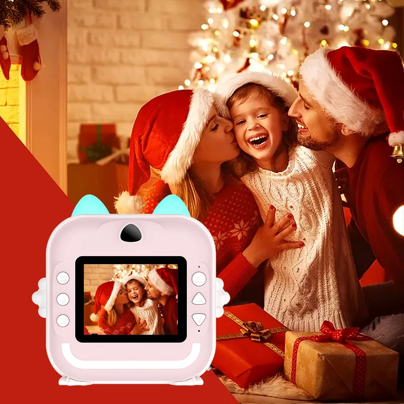 Cámara Digital para fotografía para niños, foto de impresión instantánea, Mini impresora de papel térmico, juguetes educativos de vídeo, regalo