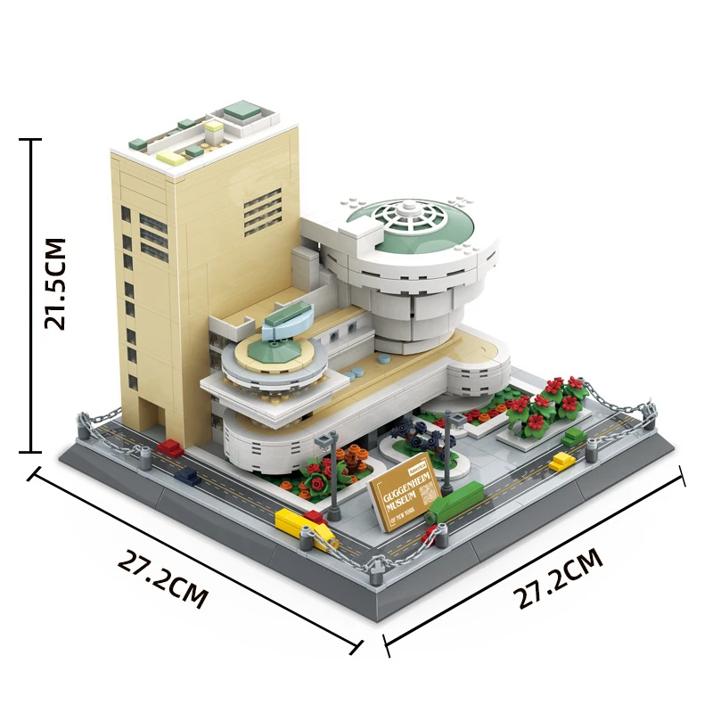 Model City Architecture Guggenheim Museum Symbol Street View Building Blocks Set Moc Bricks DIY Assembled Toys Gifts