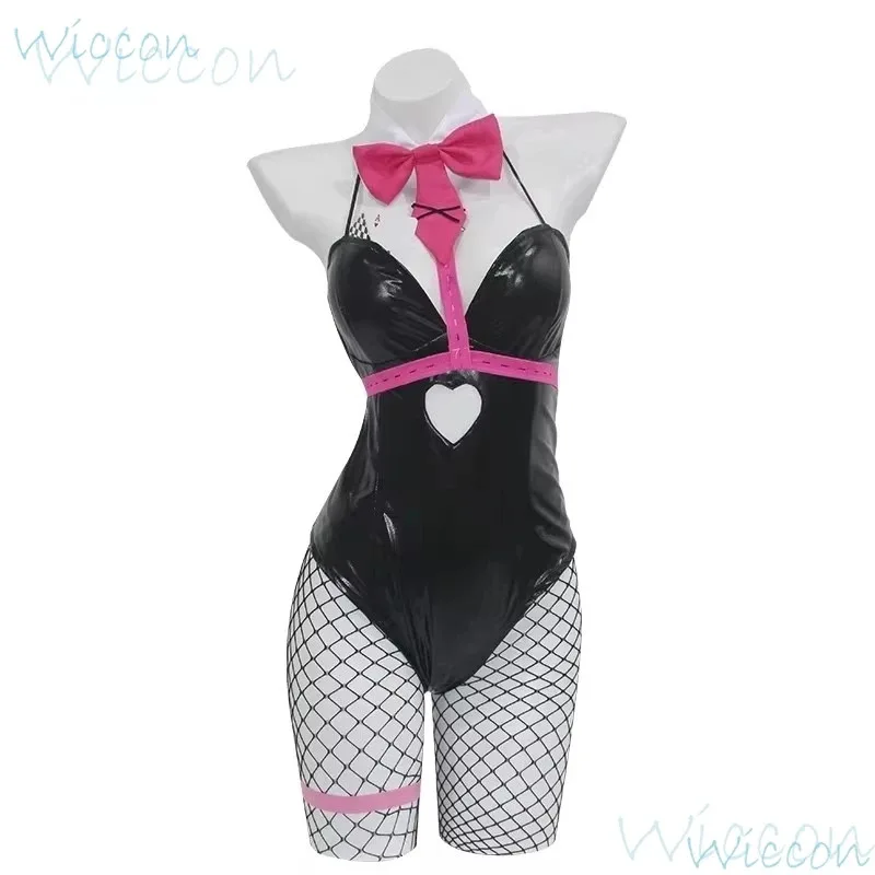 

COSda@Mikkuu Rabbit Hole Cosplay Wig Black Patent Leather Bunny Girl Sexy Cute Halloween Cosplay Costume Headdress Clothes Bows