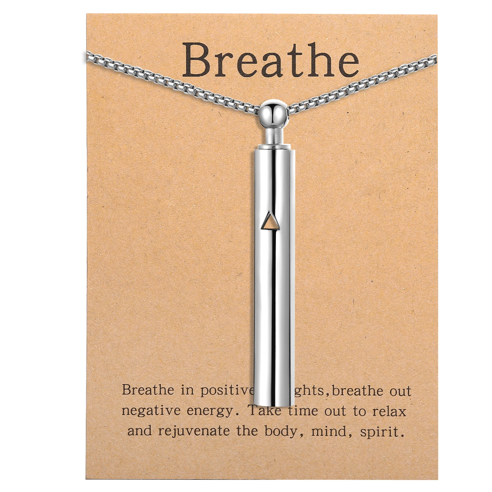 Anxiety Relief Mindfulness Breathing Pendant Necklace