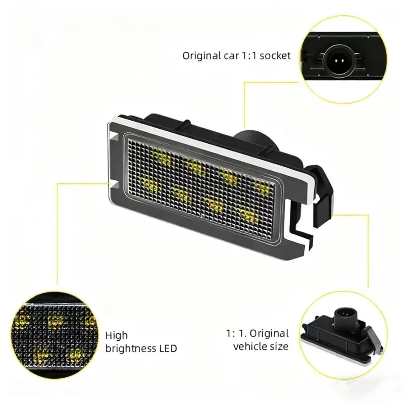 2 قطعة لوحة ترخيص مُضاء ضوء لوحة ترخيص السيارة مصباح العلامة ل JMaserati Levante 2017 2018 2019 2020 Led أضواء لوحة ترخيص جيدة