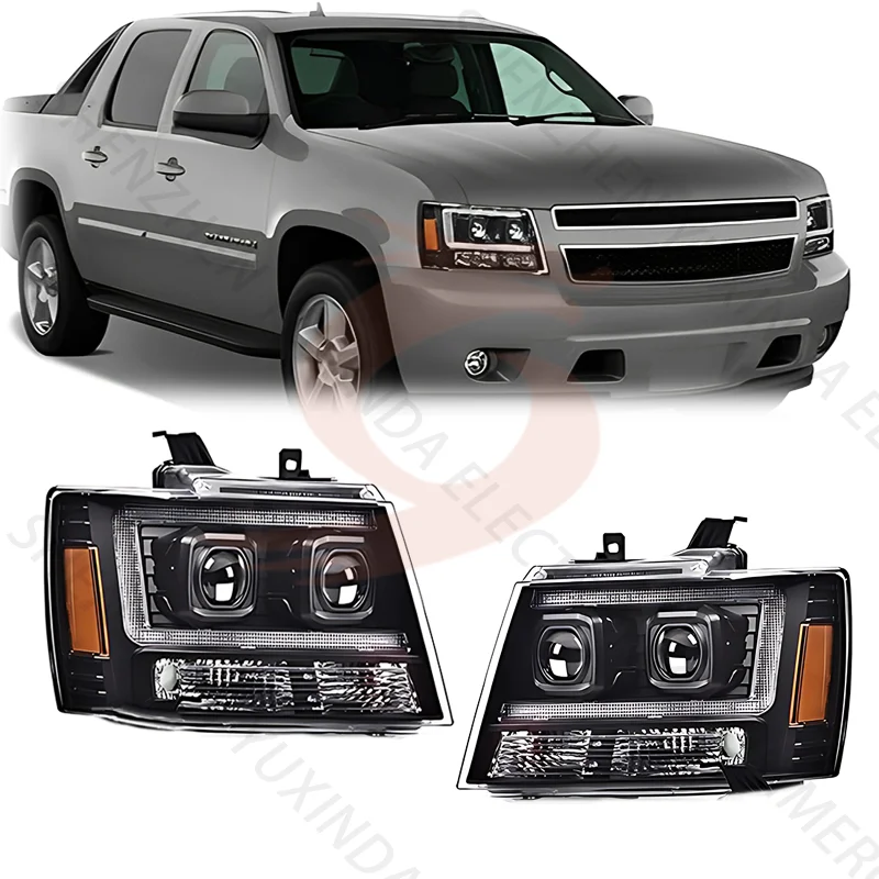

High Quality LED Headlight for fChevrolet Tahoe Avalanche Suburban 1500 2500 2007-2014 Turn Signal Headlamp Black Housing 07-14