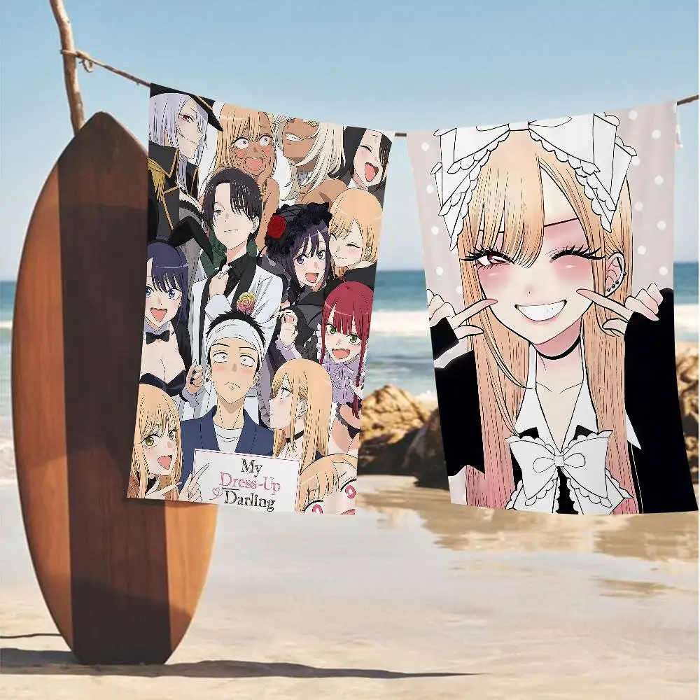 Anime My Dress Up Darling Microfiber Printed Beach Towel Mountain Climbing Yoga Beach Swimming Running Absorbent Soft Towel