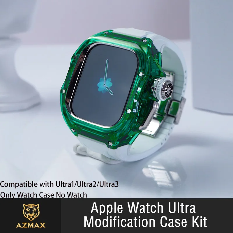 

Ultra Transparent 49mm Watch Strap Luxury Integrated Protective Shell Case with Band Compatible for I Watch