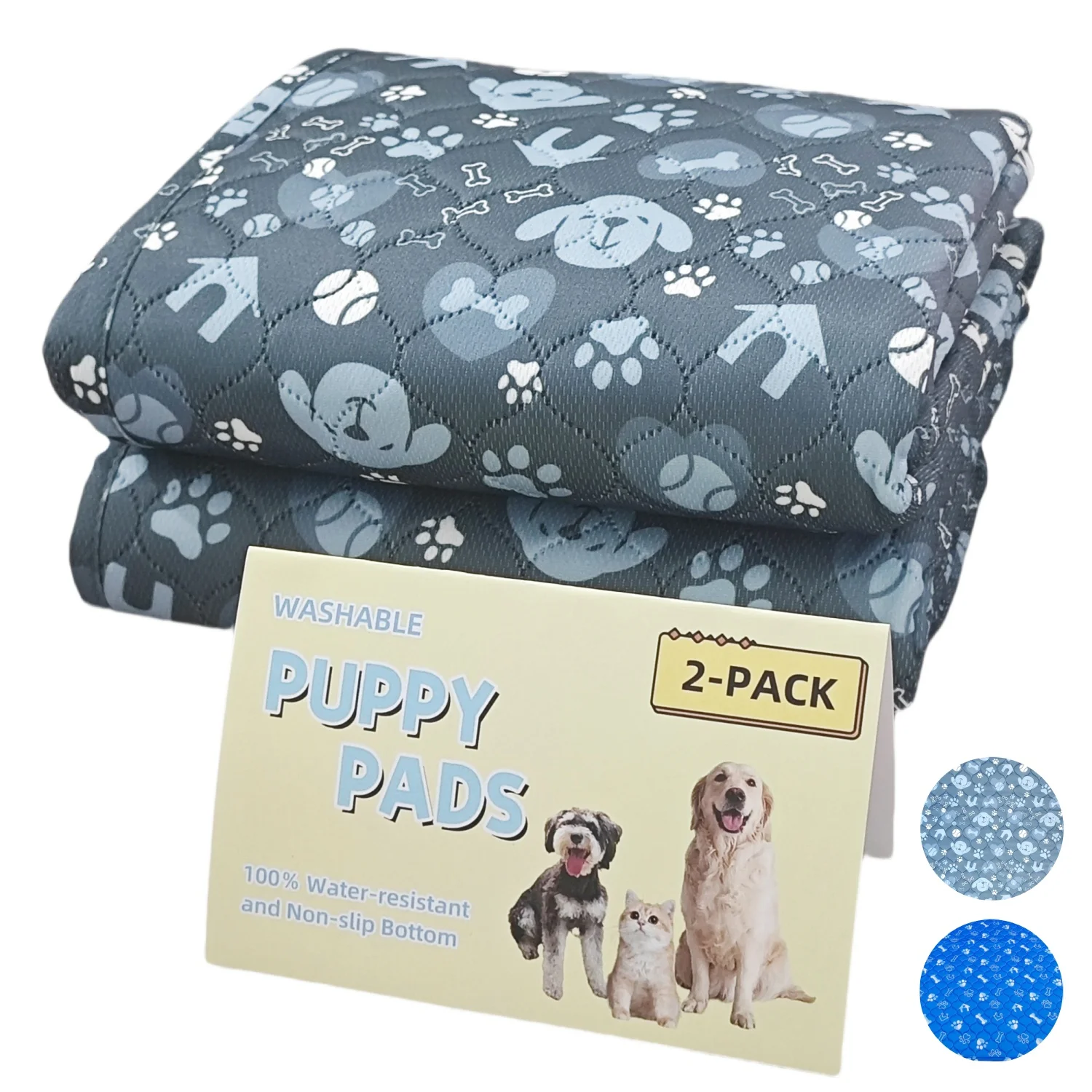 2pcs Large Pet Dog Pee Pads,Reusable Dogs Puppy Pads Pet Training Pads for Dogs, Absorbent and Leak-Proof Whelping Pads