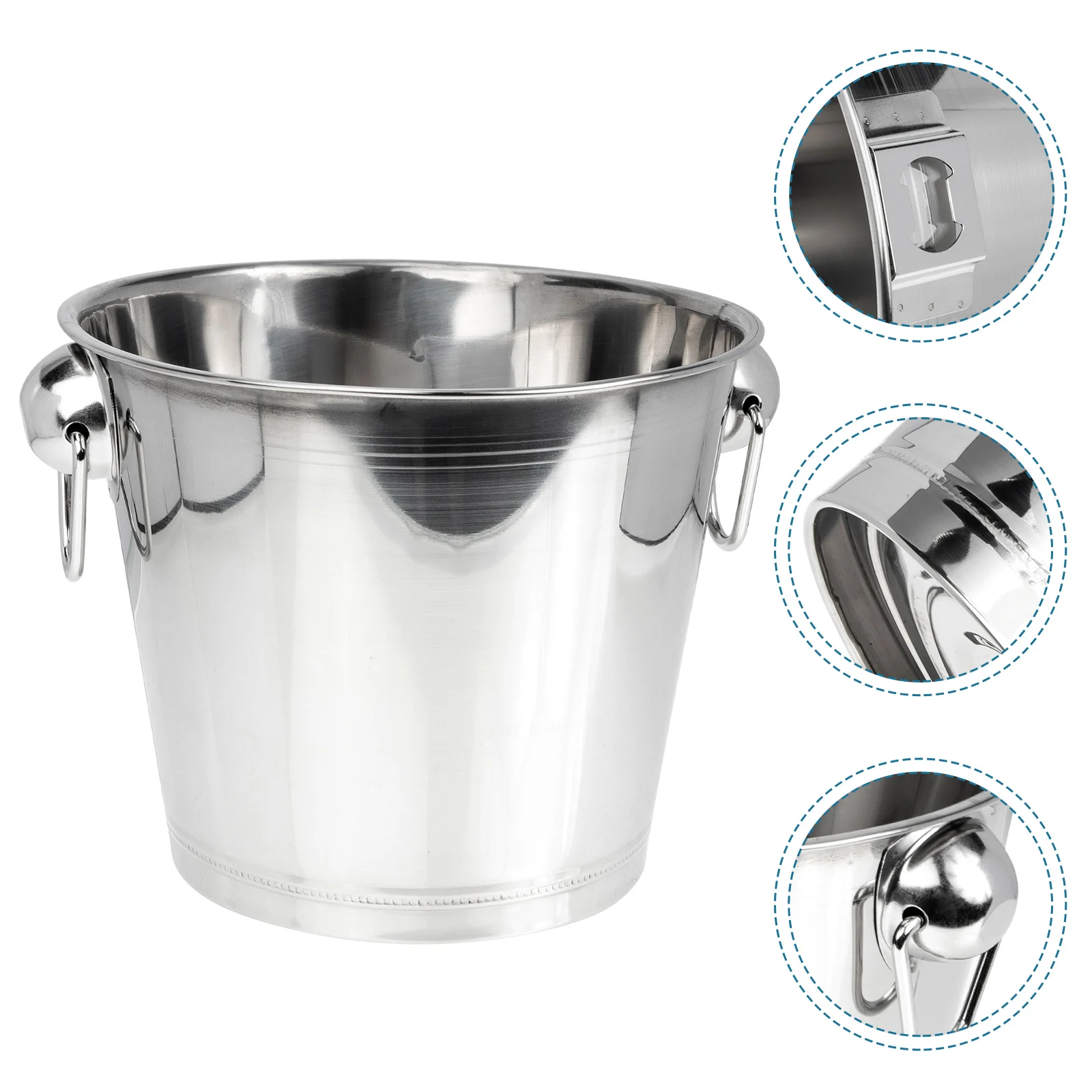 

Steel Ice Bucket Holder Multi-Function Wine Chiller Portable Beverage Cooler for Home Bar KTV Compact Reusable