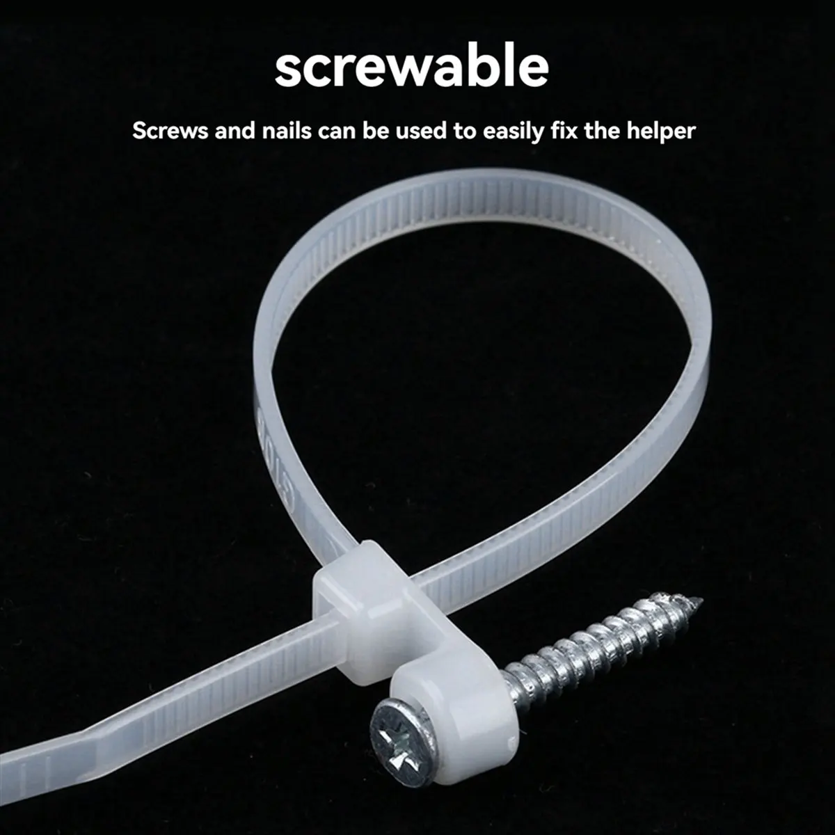 ネジ穴付きナイロンケーブルタイ-セルフロック式、マルチサイズの結束バンド、ワイヤー整理用