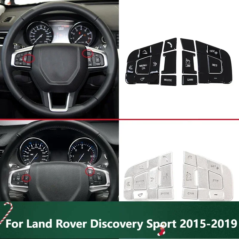 

Car Aluminum Alloy Steering Wheel Button Decoration Protective Sticker Car Accessories For Land Rover Discovery Sport 2015-2019