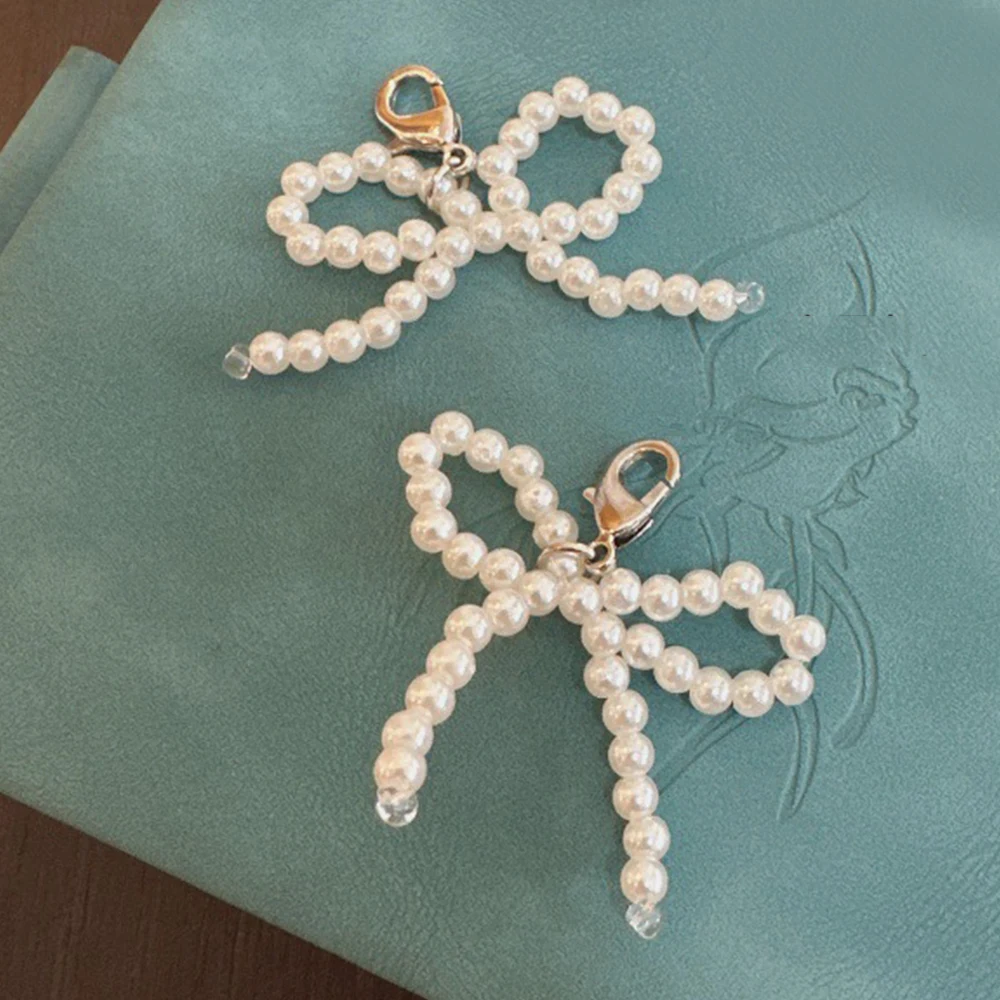 1 Pair Imitation Pearl Shoe Decoration Chain For Girl Bowknot Pearl Shoe Charms Shoelaces Clips Sweet Handmade Beads Shoe Buckle