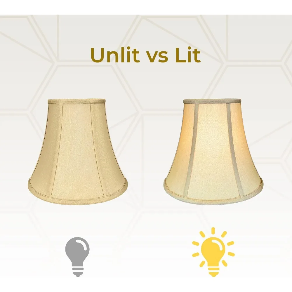 مجموعة ظلال المصابيح الأساسية من True Bell مكونة من 2، 7 × 14 × 11.5 بوصة، لمسة نهائية ذهبية عتيقة، مقاس كبير لديكور المنزل