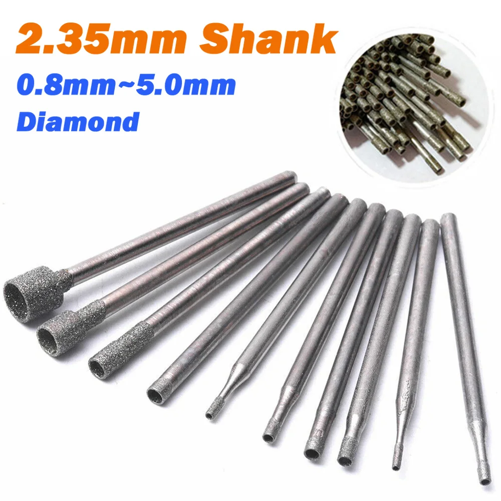 

Diamond Drill Bit 2.35mm Shank Diamond Spherical Concave Head Grinding Bit Carving Burrs Hollow Head Rotary Tools