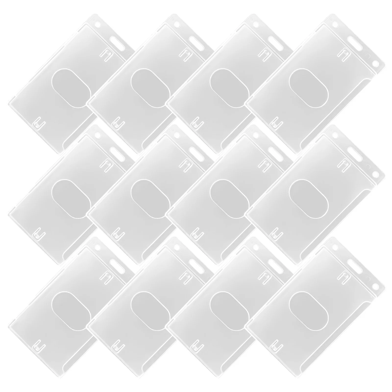 15 قطعة حافظة بطاقات شفافة من البلاستيك الشفاف حامل شارة الهوية حافظة صلبة عمودية لشارات اسم الهوية حماية الشريحة إدراج المدرسة #4