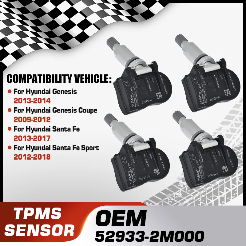 

52933-2M000 For Hyundai Genesis Hyundai Genesis Coupe Hyundai Santa Fe Hyundai Santa Fe Sport TPMS Tire Pressure Monitor Sensor