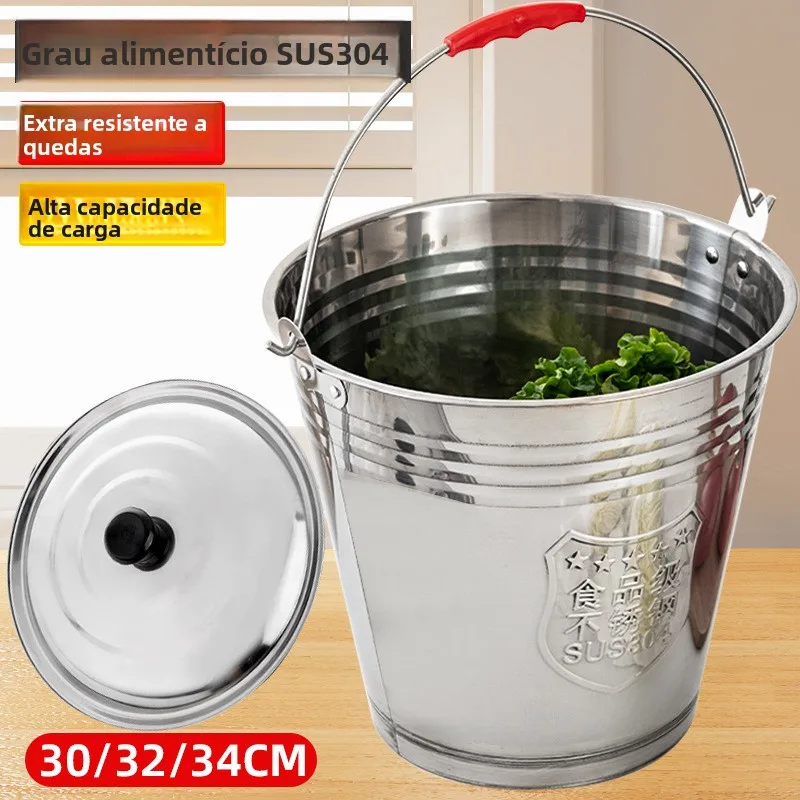 portable-home-use-thickened-304-stainless-steel-water-bucket-food-grade-oil-drum-kindergarten-bucket-with-lid-iron-bucket
