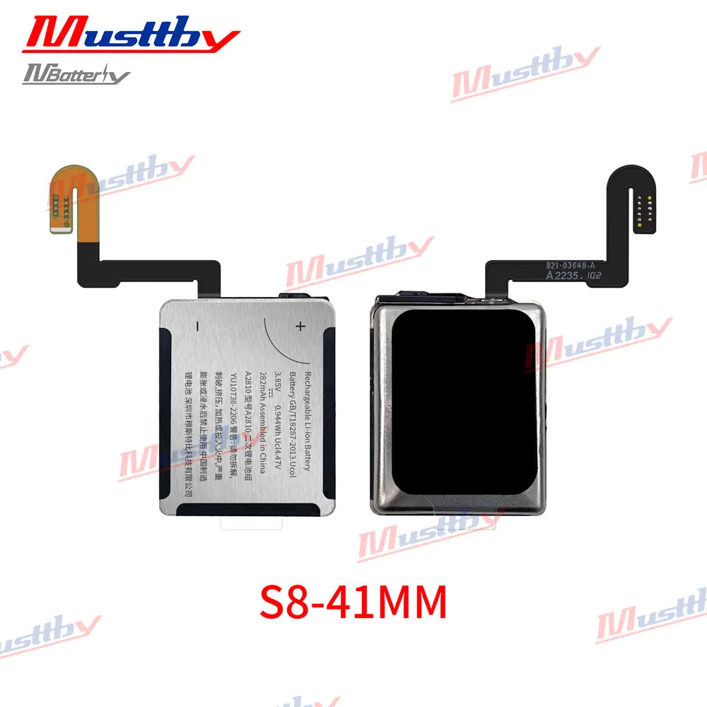 Musttby 2pc 1:1 OEM Battery For Apple Watch Series SE 9 3 4 5 6 7 8 Bateria IWatch S9 S3 GPS LTE S4 S5 S6 S7 S8 40/41/42/44/45