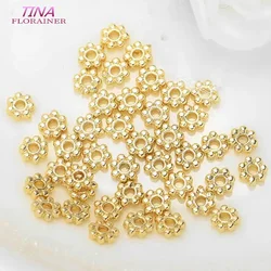 4MM 5MM 6MM 14K Gold Color Plated Brass Barrel Spacer Beads Bracelet Beads High Quality Diy Jewelry Accessories