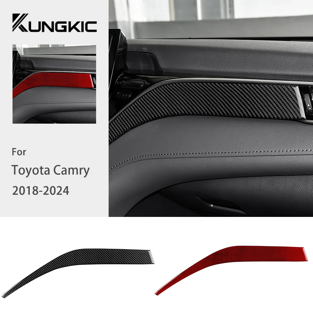 Real Soft Carbon Fiber For Toyota Camry 2018 2019 2020 2021 2022 2023 2024 LHD RHD Car Passenger Instrument Panel Accessories