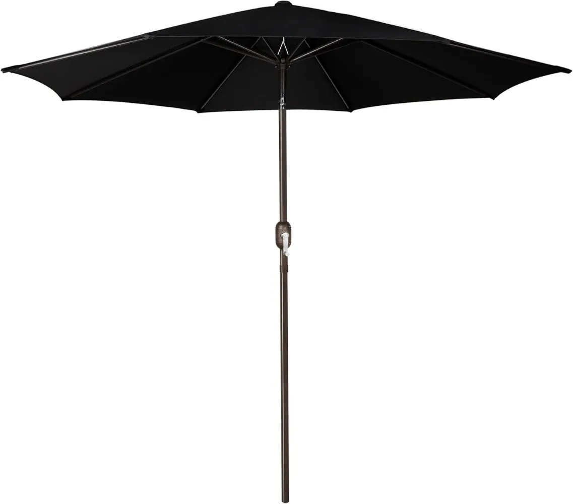 

9' Crank Tilt Patio Umbrella – 8-Rib Market Umbrella for Outdoor Table Shade
