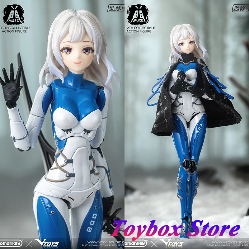 Romankey X VTOYS-figura de acción de chica movible a escala 1/12, accesorio de arma guapo, conjunto completo de 6 \