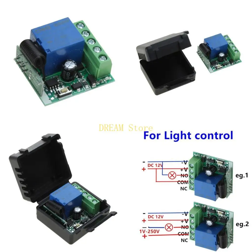 Universal Wireless Remote Control Switch DC12V 1CH RF Relay Receiver Module 1 for CH with 2 RF Remote Transmitter 2 best sale