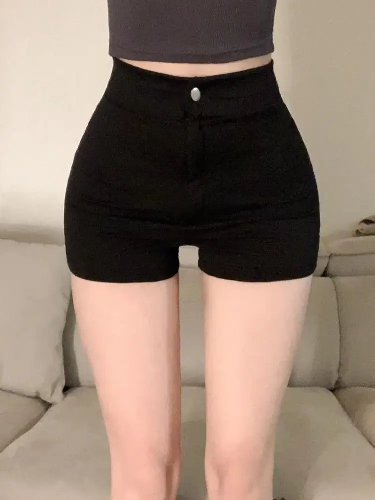 High Waist Short Black Slimming Pants Handmade Pure Desire Sweet Spicy 51STUDIOLZ371 Women's Casual Pants for Commuting