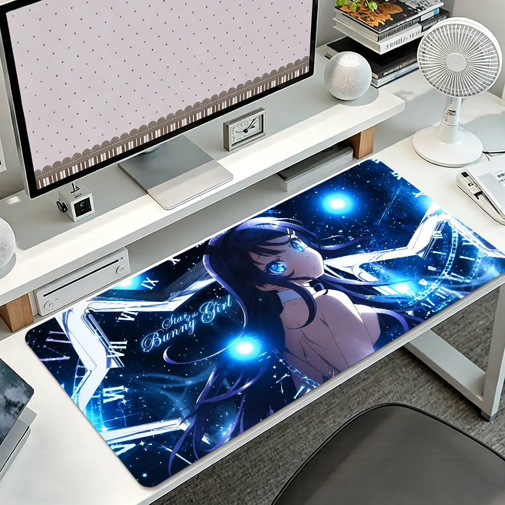 S-Sakurajima Mai Anime-Mauspad, rutschfest, verdicktes Mauspad, Gaming-Kissen für Studenten, großes Schreibpad, Büromaterial