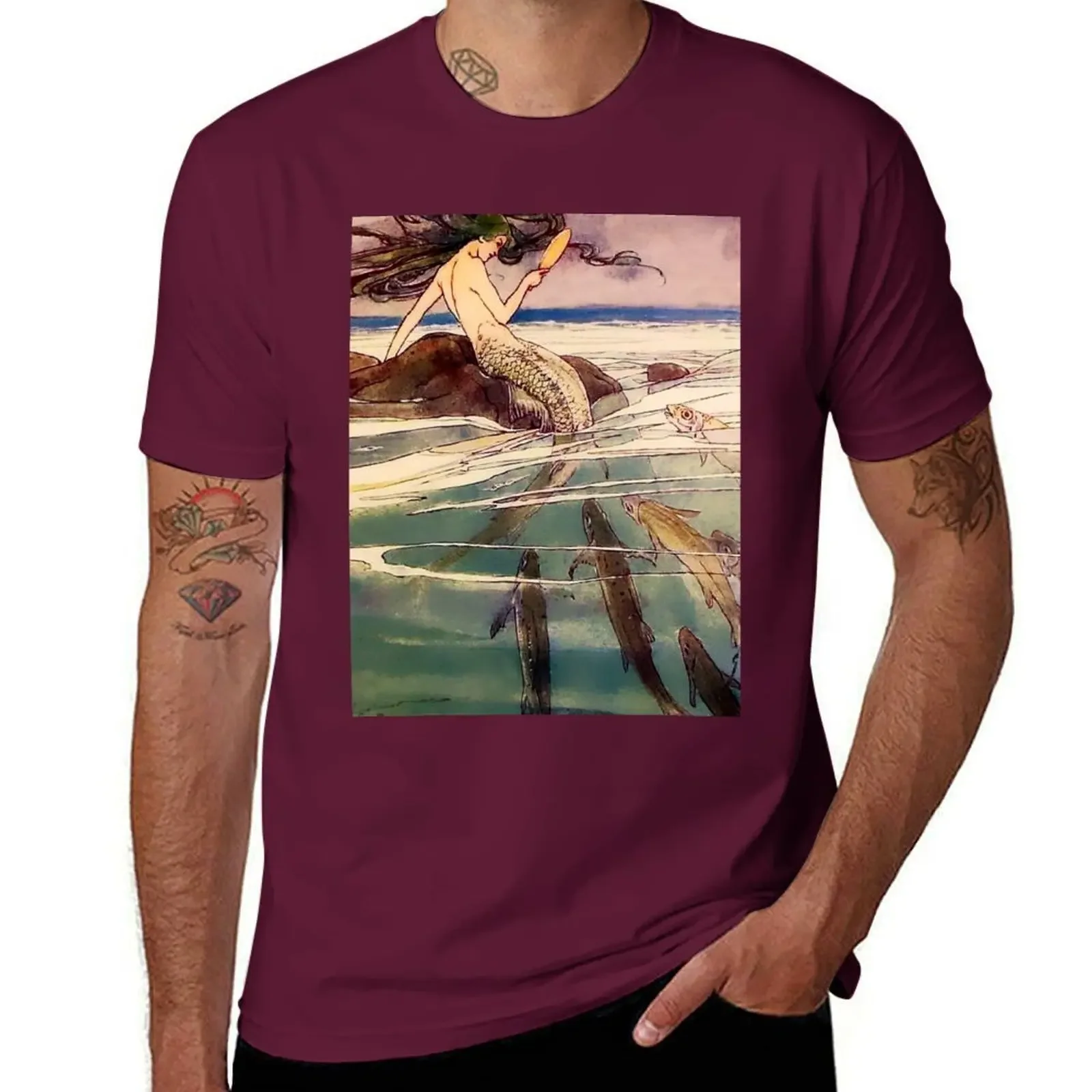 animal prinfor boys boys animal print anime clothes sweat shirts, men “Mermaid” Fairy Art by Alice B Woodward T-Shirt sweatshirt