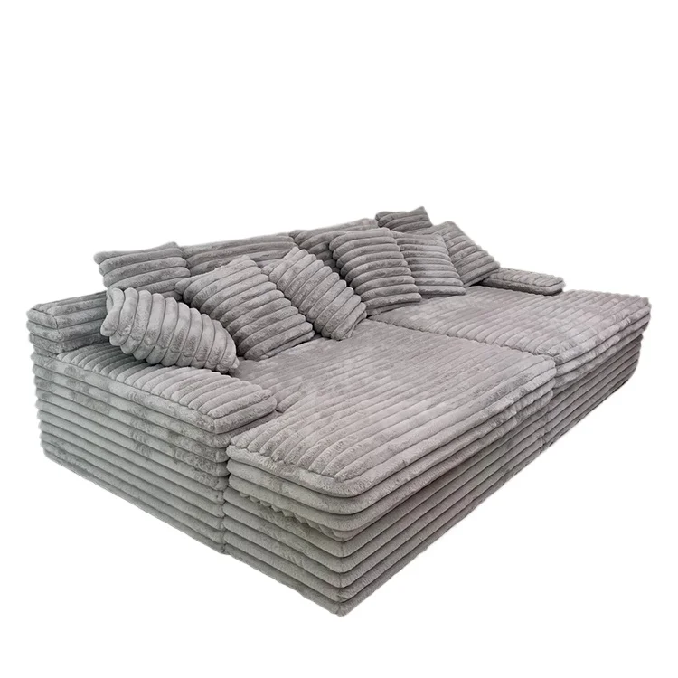 Retractable sofa apartment living room home textile fabric sofa