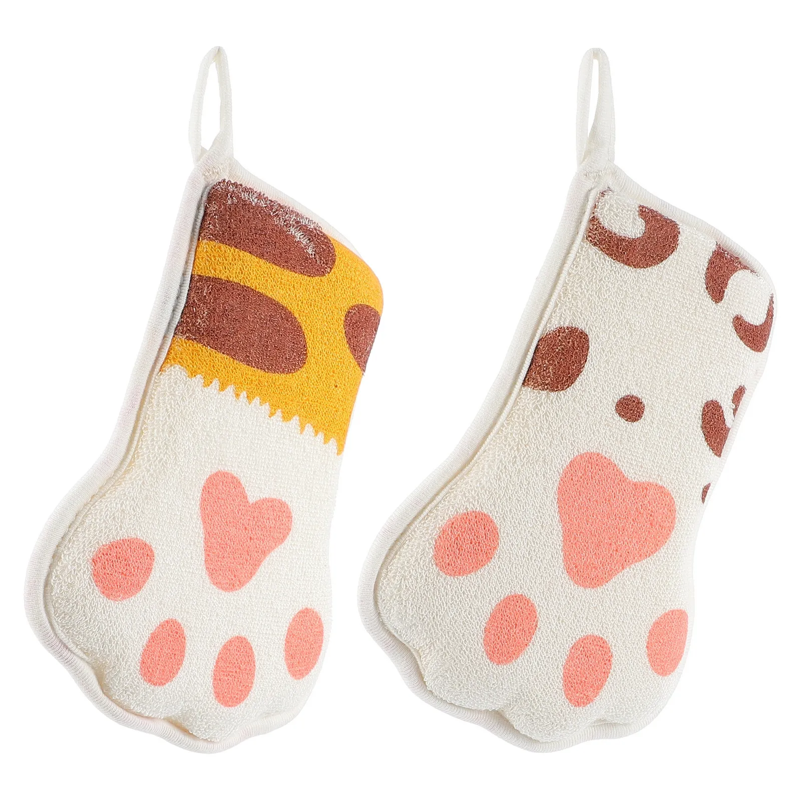 

2Pcs Adorable Cartoon Paw Print Baby Bath Towel Soft Exfoliating Kids Scrubbing Towel for Toddlers Infants Children Shower Bath