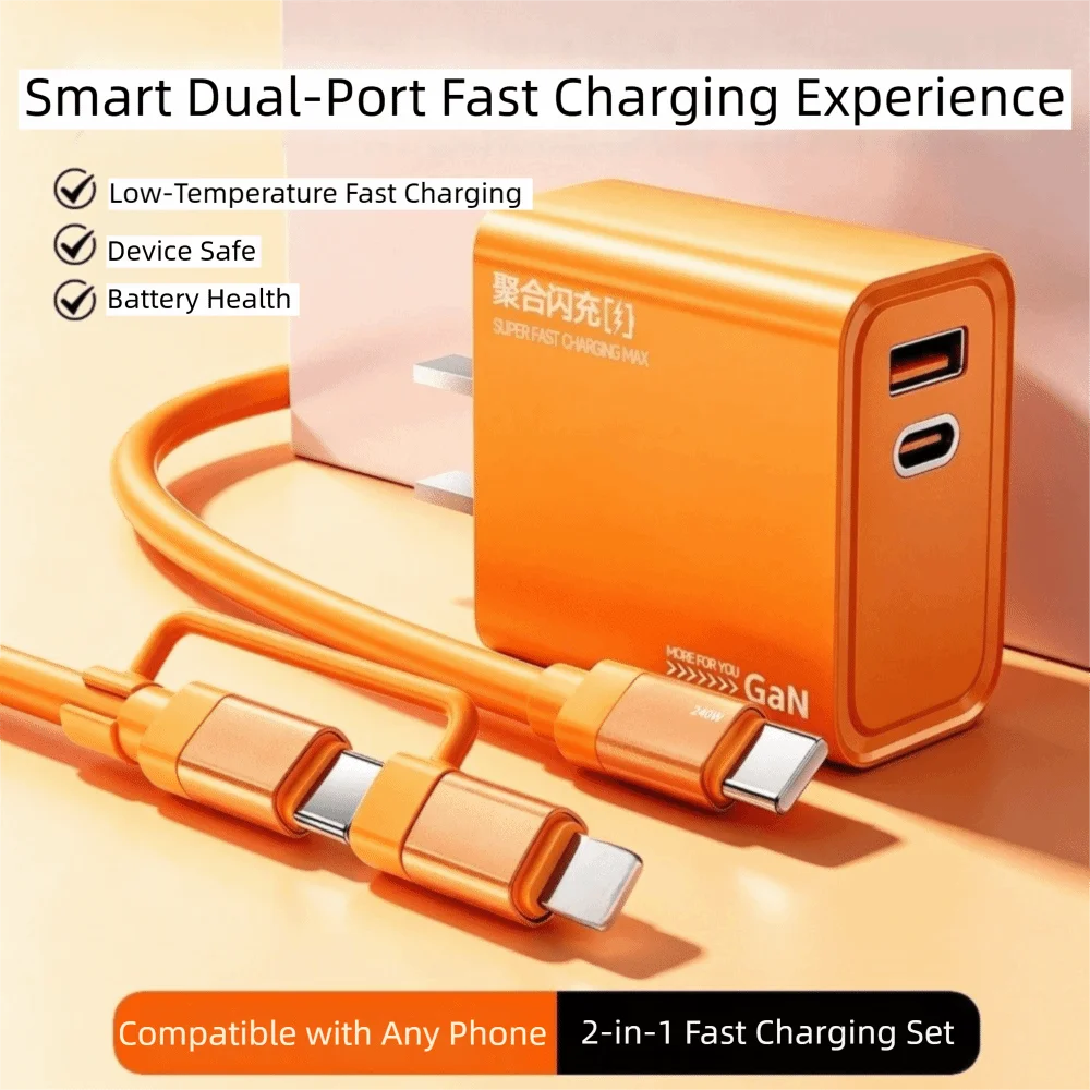 30W Wall Charger Adapter Fast Charging High Quality Phone Charger Adapter Practical Dual Port Charging Block Adapter