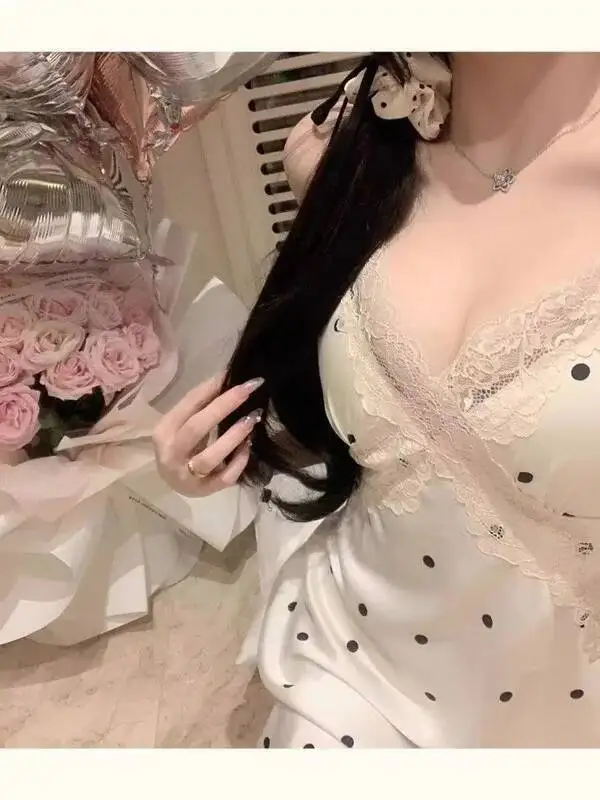 Sexy Shorts Set For Women Summer Ice Silk Camisole Shorts Set Lace Trim Pure Desire Style With Chest Pads Shorts Set Casaul HPN7