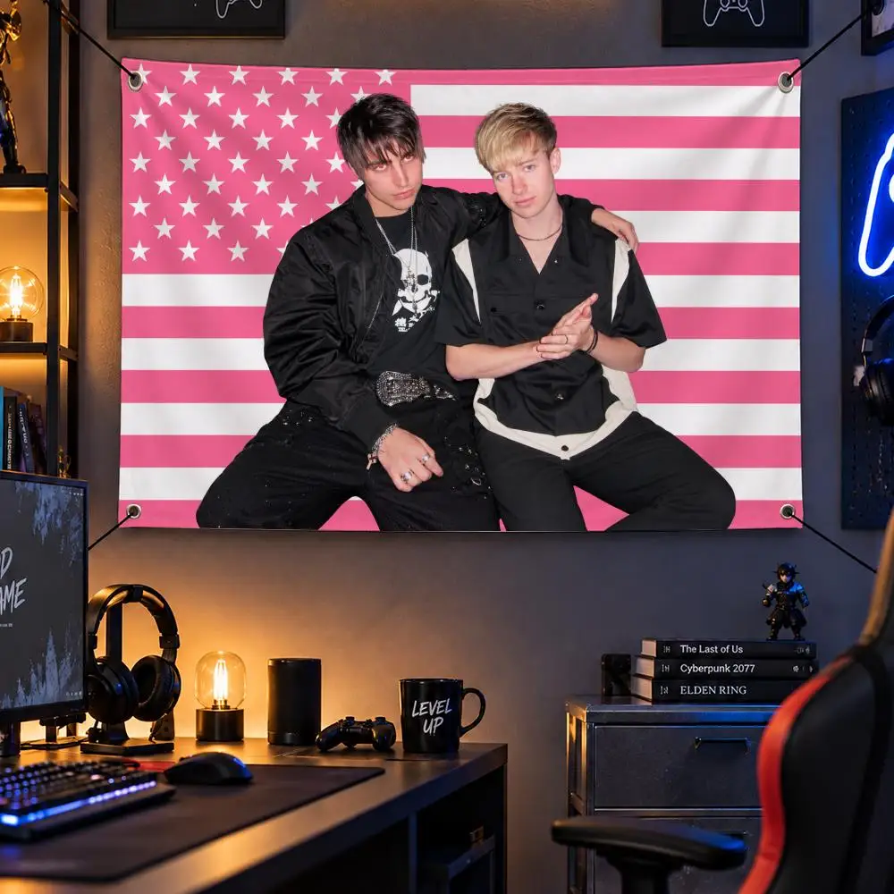 Creator S-Sam and Colby Flags Personalized Flag Room Dorm Camping Picnic Garage Bar Indoor Outdoor Wall Decor