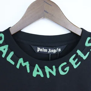 Short -sleeved t -shirt với lòng bàn tay, cổ áo tròn, lưng, vai lỏng lẻo, áo t -shirt màu cam giản dị, thời trang gradient thiên thần cọ, 2024 12 Quần áo màu cam bán hàng chính - №10