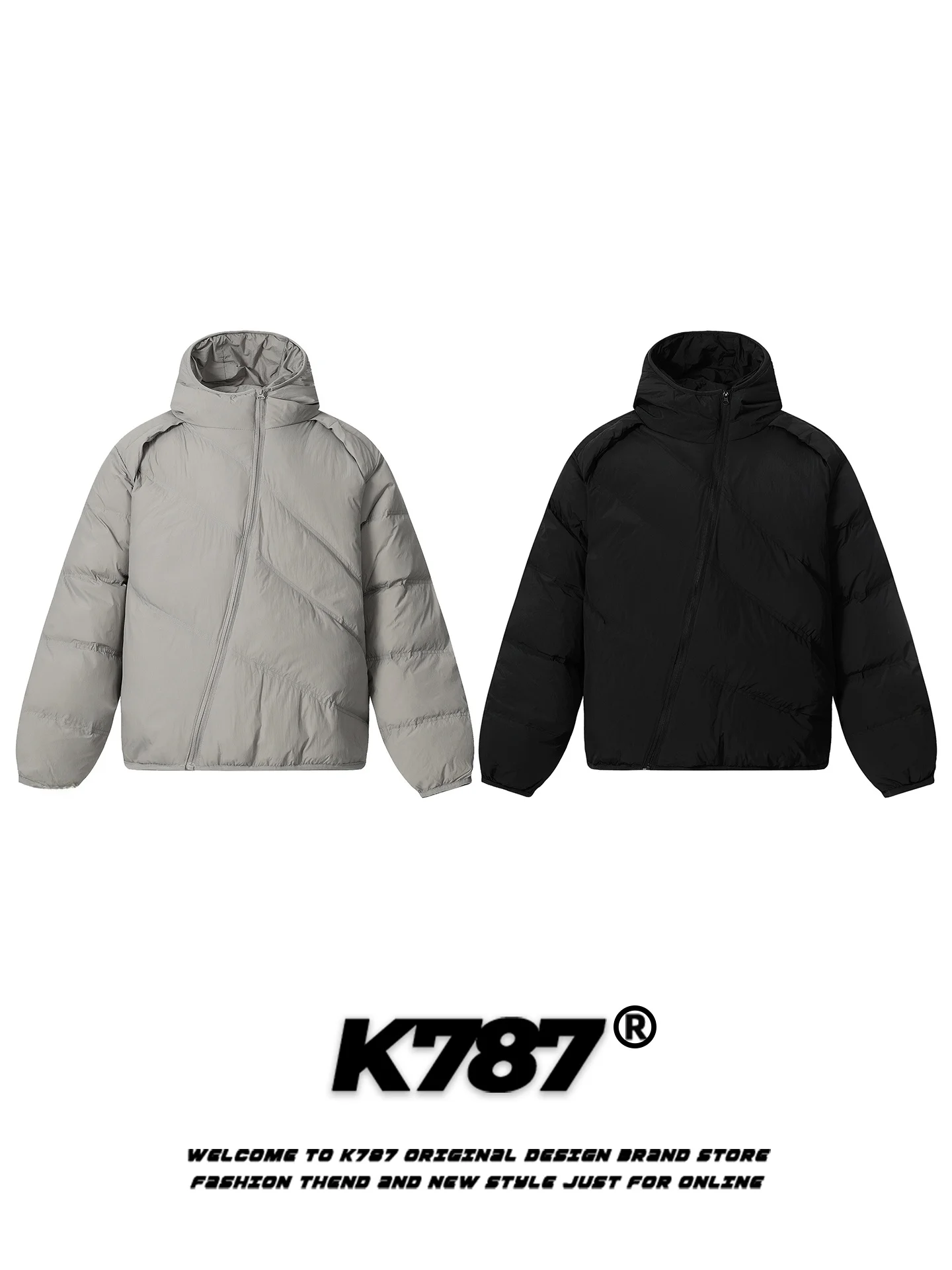 K787 American Retro Thickened Cotton Jacket with Zipper Hooded Unisex  Color Bread Coat Couple Outerwear Casual Style