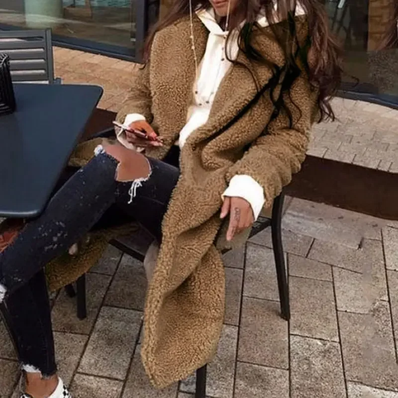 Fashion Long Winter Women\'s Fur Coat Women\'s Warm Fur Teddy Coat Women Plush Teddy Oversize Women\'s Clothing
