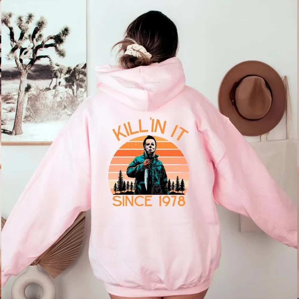 

Women Hoodie Vintage Halloween Killin It Hoodie Halloween Shirt Trick or Treat Sweater Fun Halloween Hoodie Fashion Long Sleeve