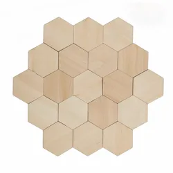 50pcs/100pcs Unfinished Wood Hexagon Pieces for DIY Crafts, 2.5mm Wood Slice Cutouts Hexagon Blank Wooden Coasters Crafts