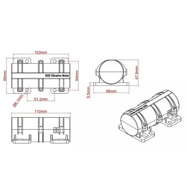 12V 24V DC Vibration Motor for Warning System Massage Bed Chair Medical Instruments Speed Adjustable Vibrator