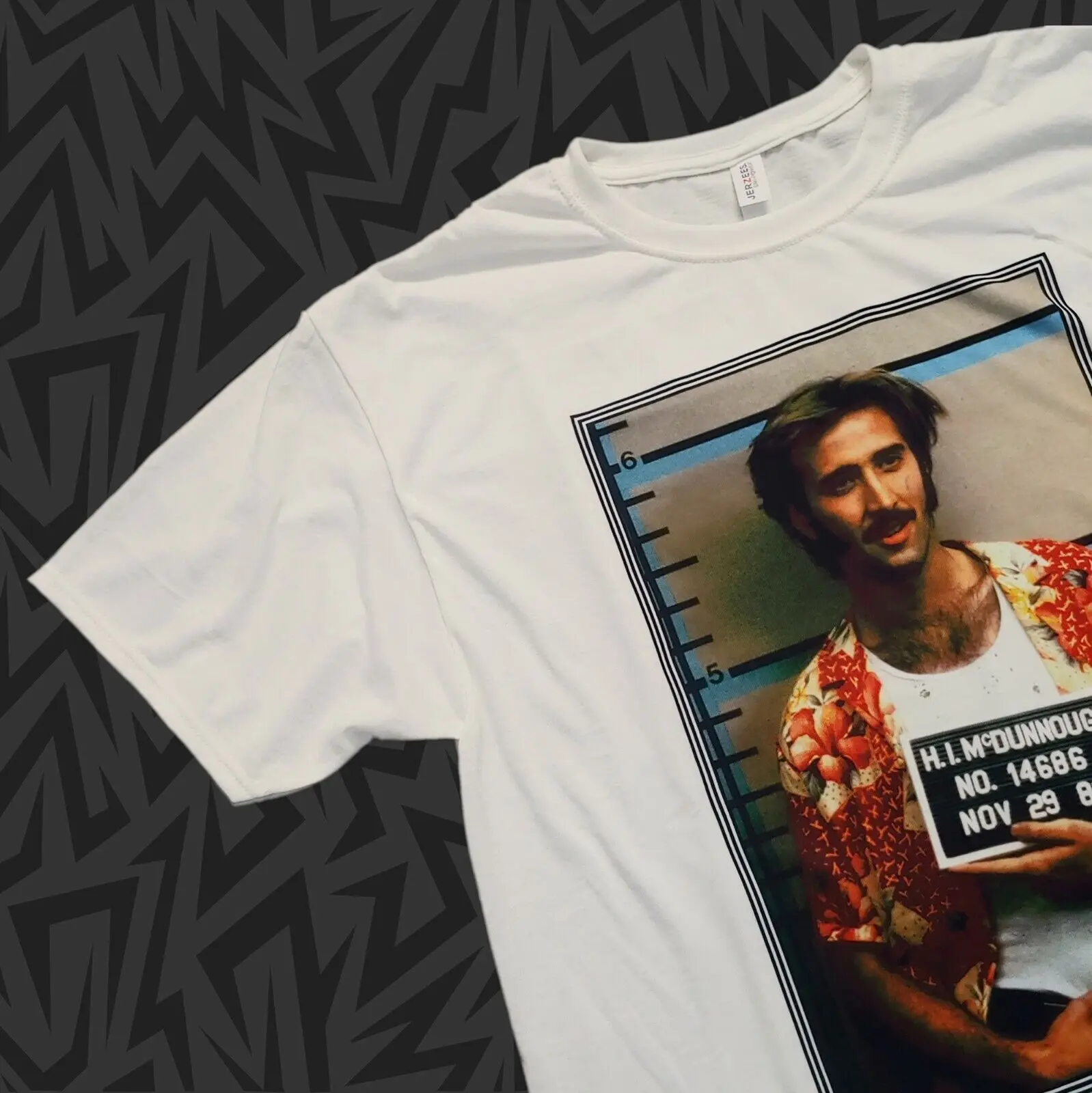 Nicolas Nic Cage RAISING ARIZONA T-Shirt H. I. MUGSHOT Coen Brothers PICK S-2XL