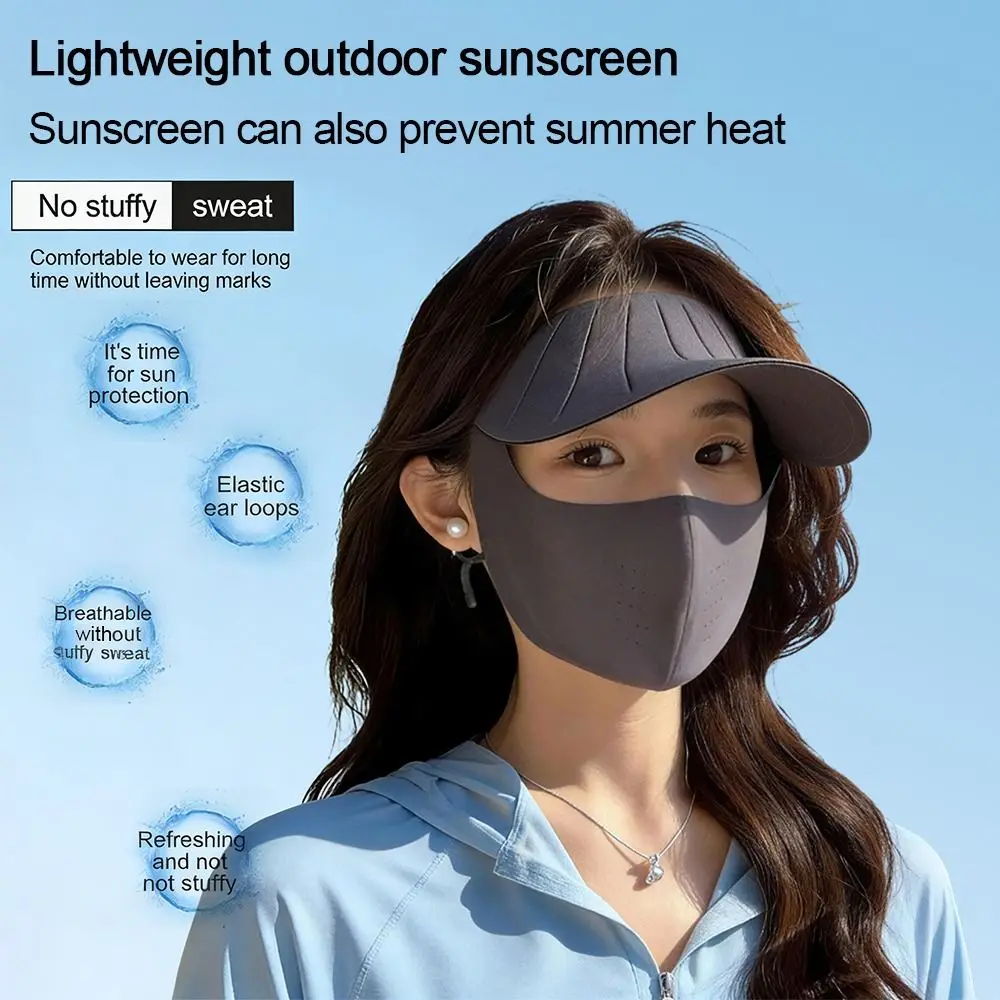 UV Blocking Sun Protection Mask Cooling Effect Breathable One-piece Mask Hat Adjustable Lightweight Outdoor Masks for Outdoor