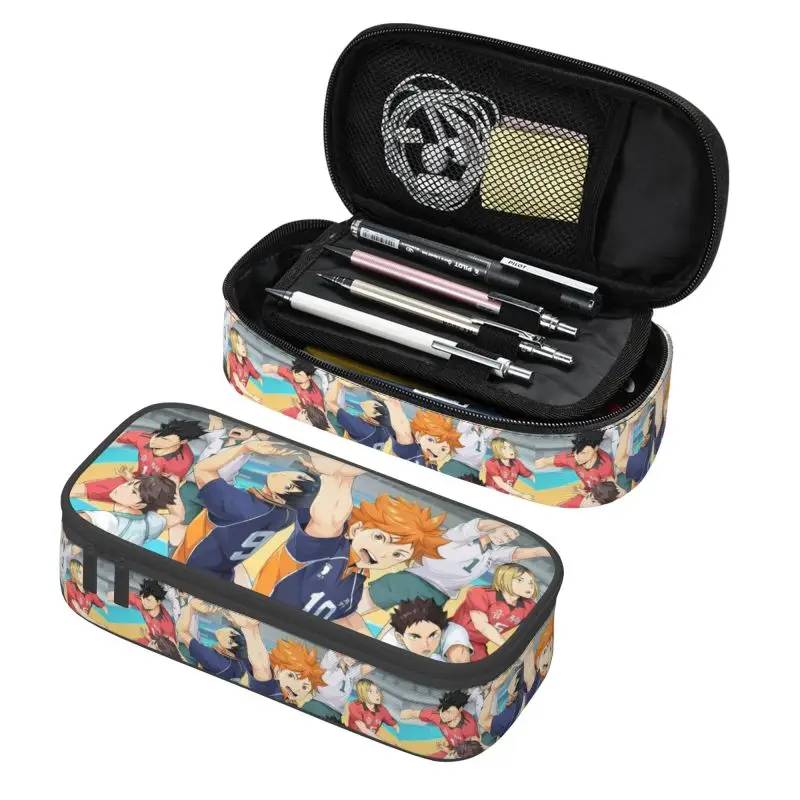 Haikyu Yu Nishinoya Kawaii Federmäppchen für Jungen und Mädchen, großes Fassungsvermögen, Anime-Manga-Federmäppchen für Studenten, Schreibwaren