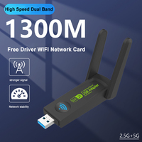 1300Mbps Wireless Network Adapter Free Driver 3.0 USB WiFi Adapter WiFi Dongle Dual Band 2.4GHz 5GHz For Windows