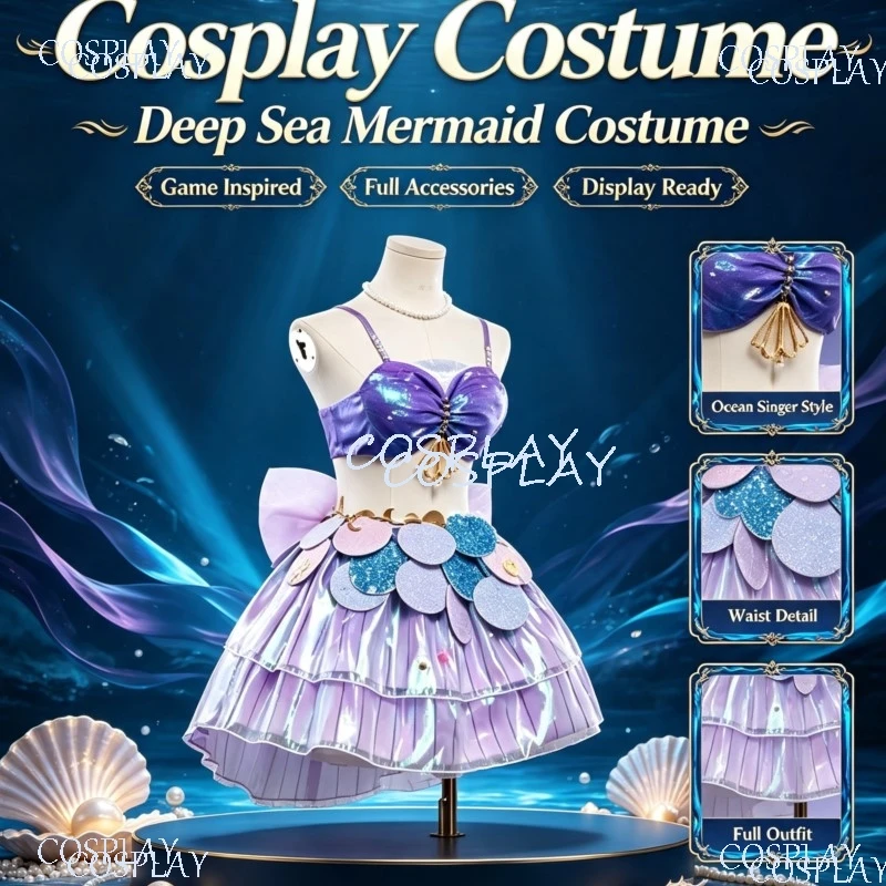 Tojo Mermaid Carnival Idol Stage Performance Anime Game LoveLive! Cosplay Nozomi Outfit Fashion Y2K Dress Sweet Lolita Halloween