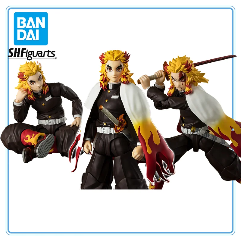 

BANDAI Original Kimetsu No Yaiba Rengoku Kyoujurou S.H.Figuarts Anime Cartoon Garage Kit Action Figure Gifts Toys