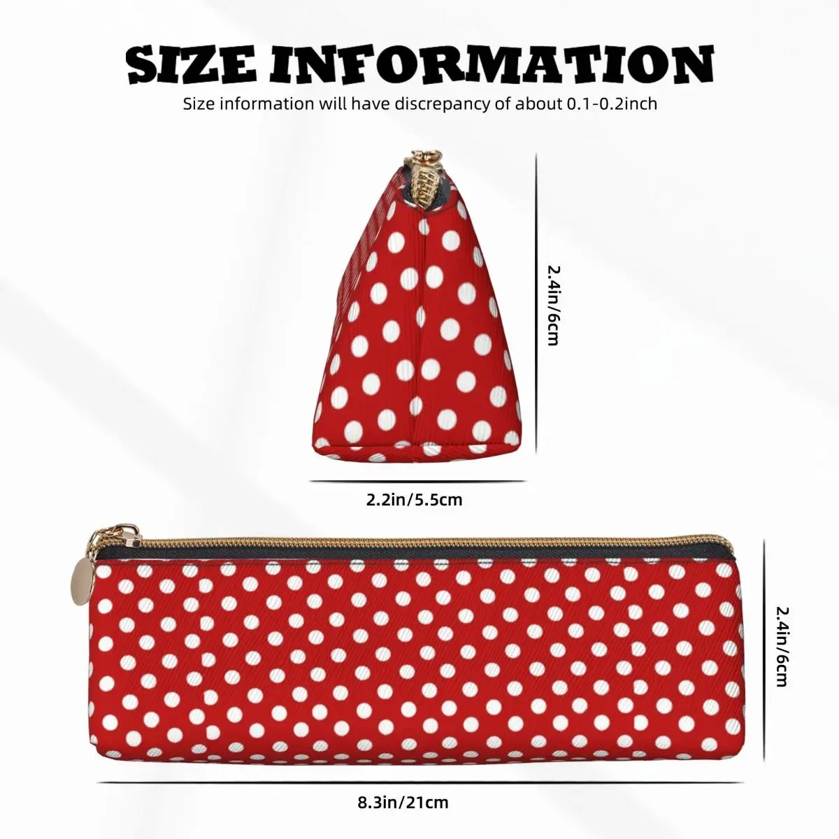 Rood Met Witte Polka Etui Girly Kawaii Kids Mooie Buidel Terug Naar Schoolkoffers Briefpapier Organisator