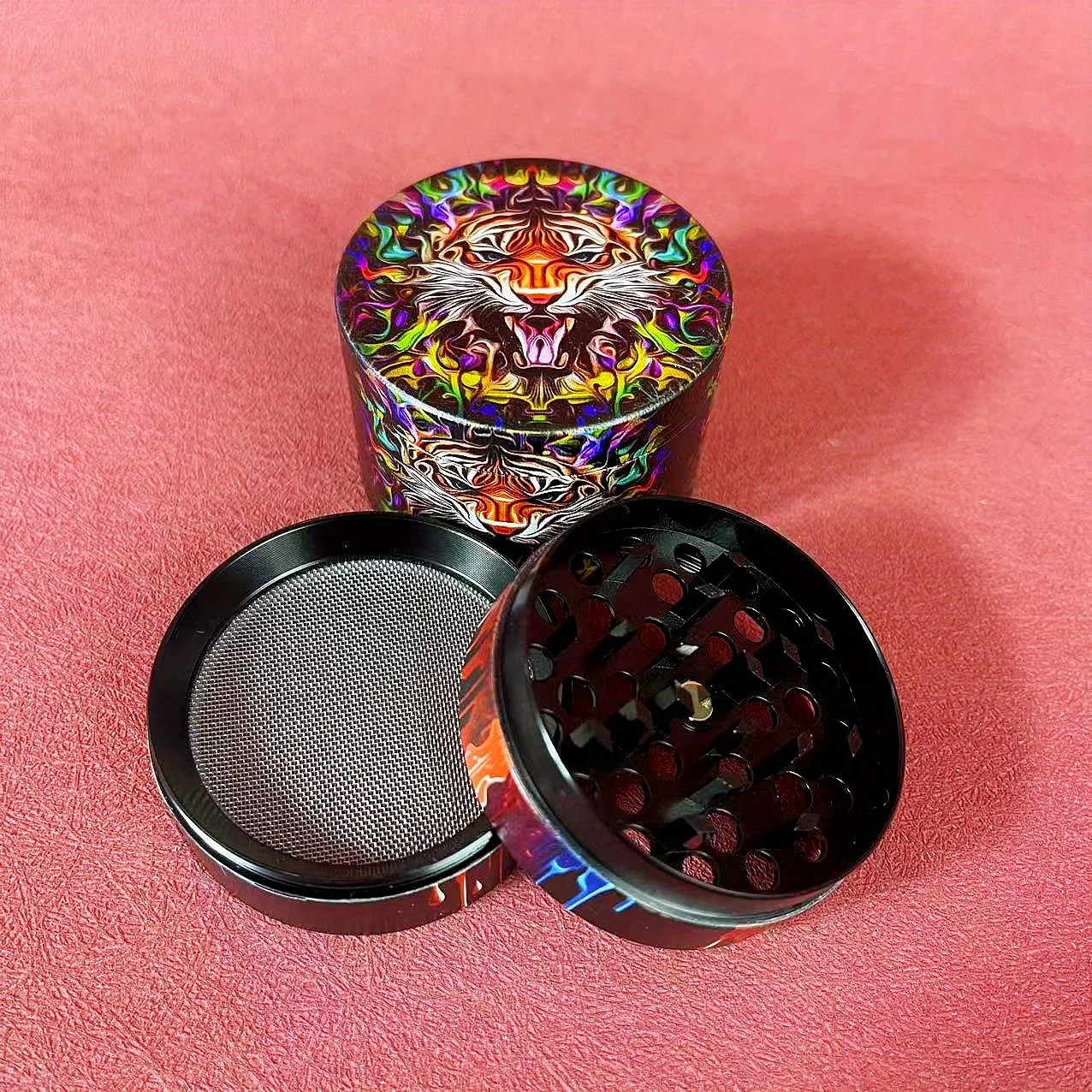 2inch Tiger Herb Grinder Spice Mill Salt Crusher Pepper Mortar Pestle Grass Tobacco Grinder Cigarette Accessories Kitchen Tool