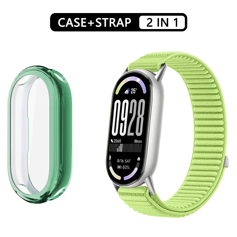 Nylonarmband + Schutzhülle für Xiaomi Mi Band 10, 9, 8, NFC-Sportarmband, elastisches Handgelenksband, Xiaomi Smart Band 9, 8, 10 Zubehör. – Detail 10